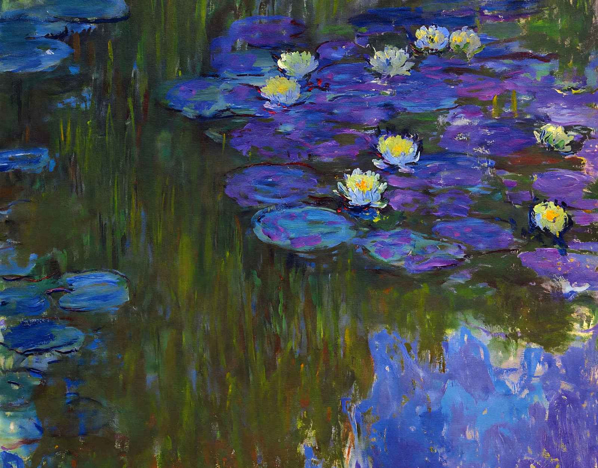 Nympheas en Fleur Painting by Claude Monet Art Print (6 Sizes) - Retouched