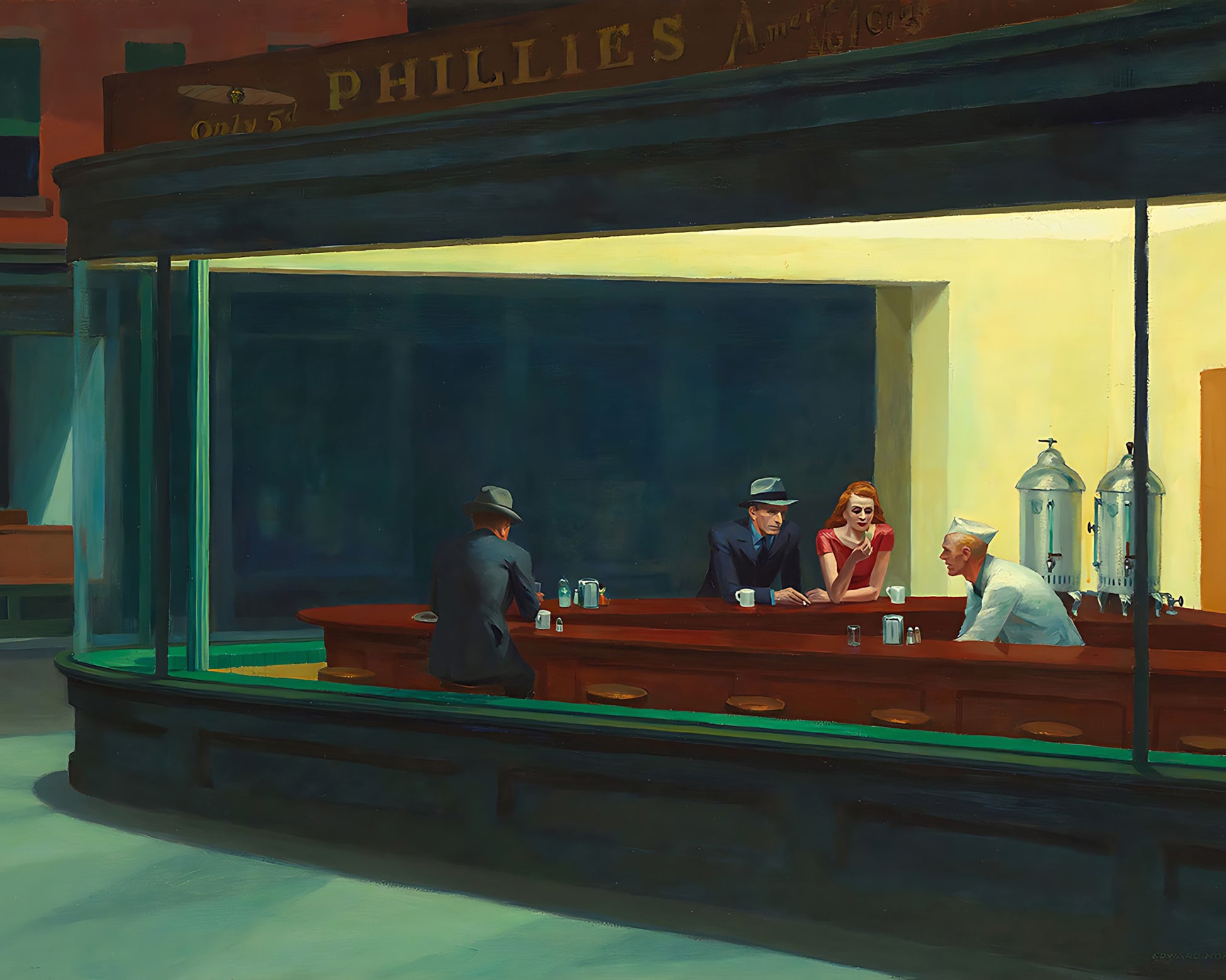 Nighthawks Painting by Edward Hopper 8x10" Premium Art Print