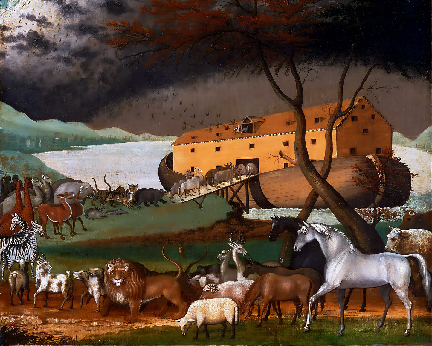 Noah's Ark Painting by Edward Hicks 8x10" Premium Bible Art Print