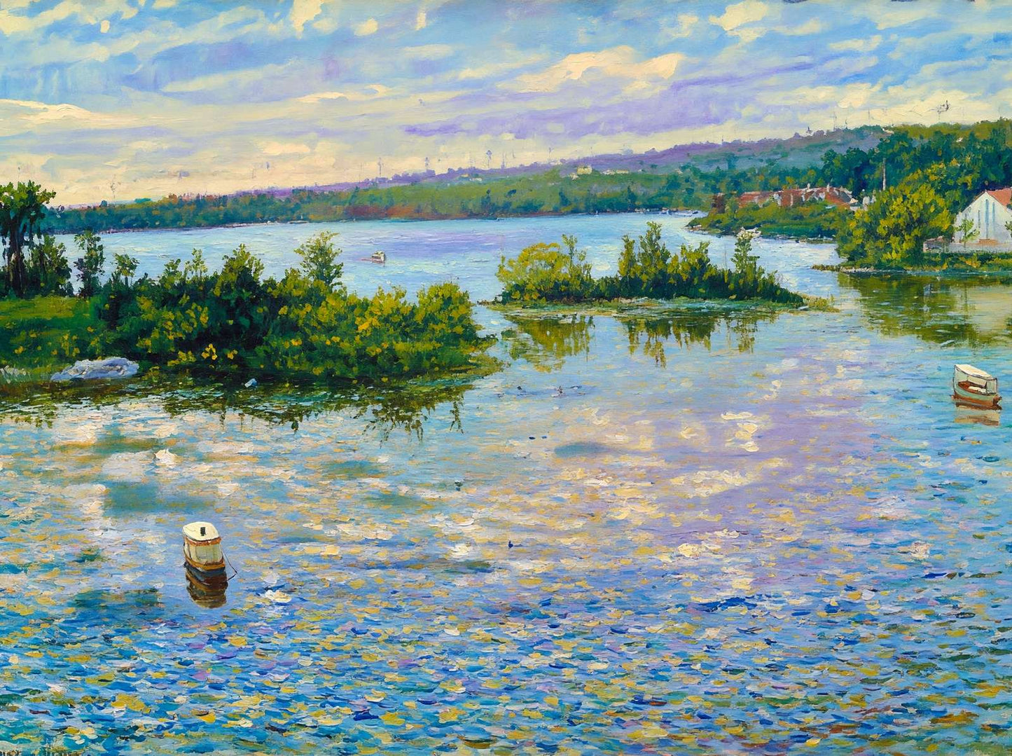 Messalonskee Lake Oakland Maine in 1905 Art Print (7 Sizes) - Retouched