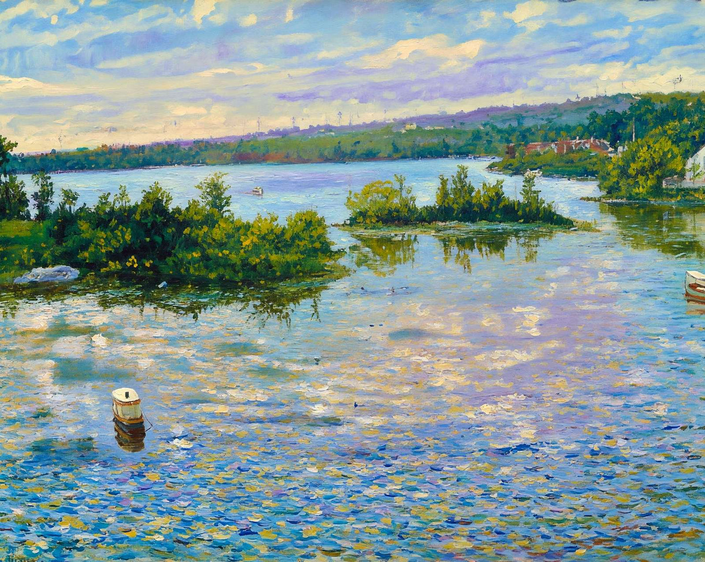 Messalonskee Lake in Oakland in 1905 art print