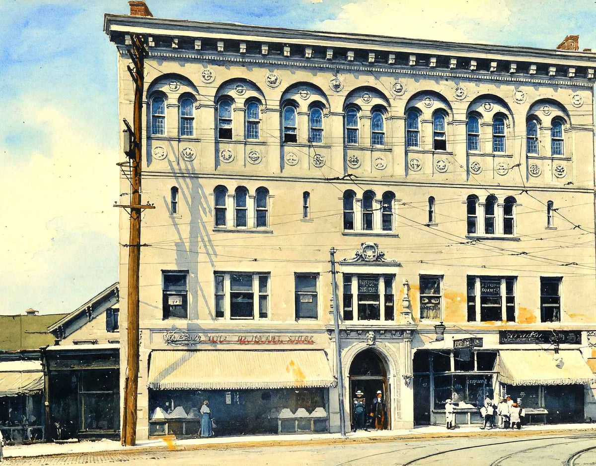 Odd Fellows' Building Malden MA in 1910 Art Print (7 Sizes) - Archival Paper