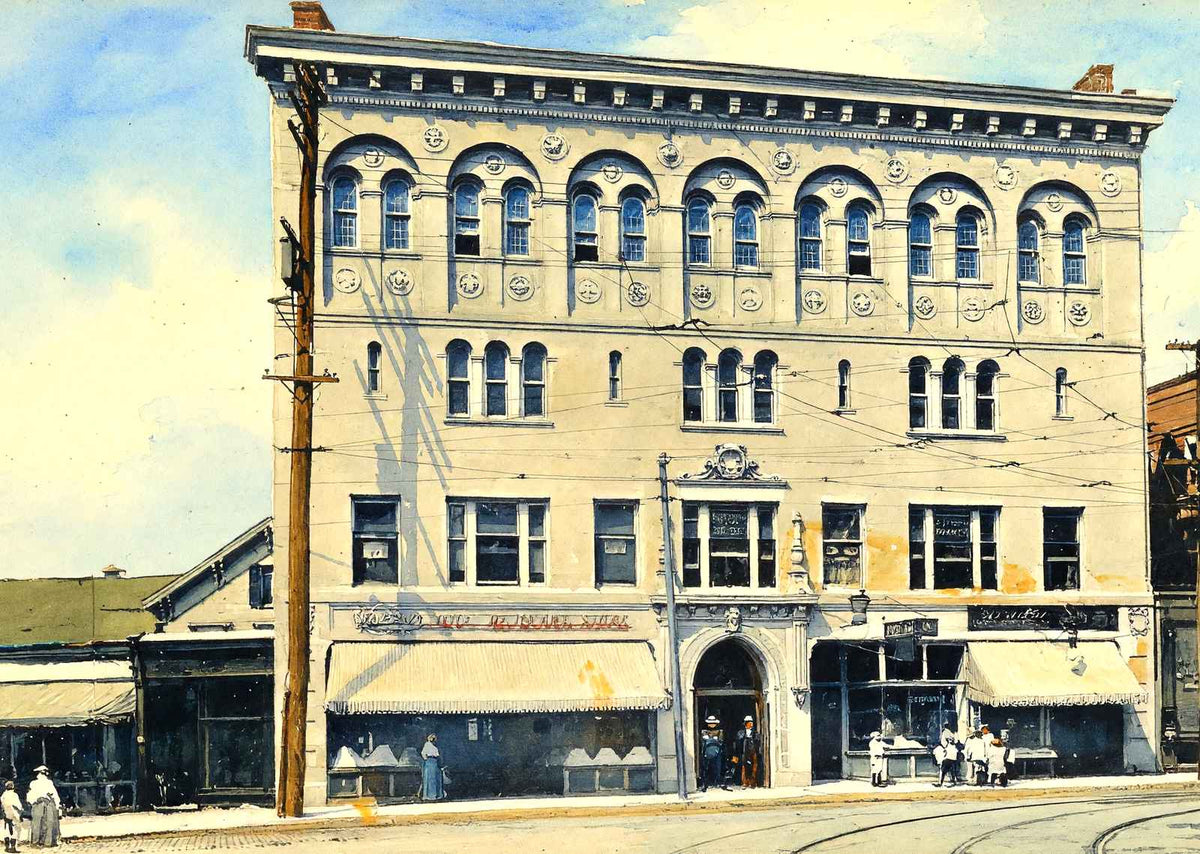 Odd Fellows' Building Malden MA in 1910 Art Print (7 Sizes) - Archival Paper