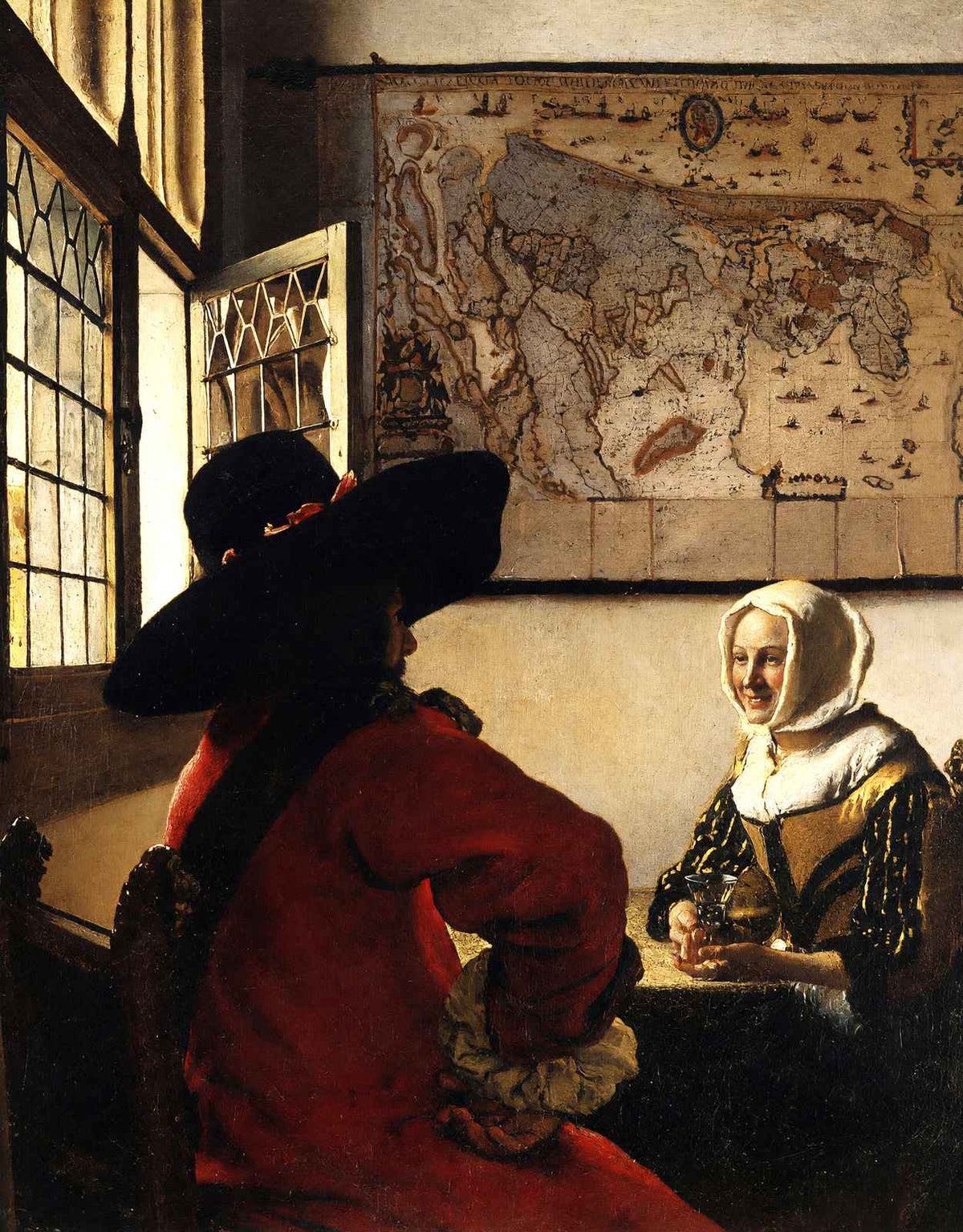 Officer and Laughing Girl 1657 by Johannes Vermeer Fine Art Print (6 Sizes)