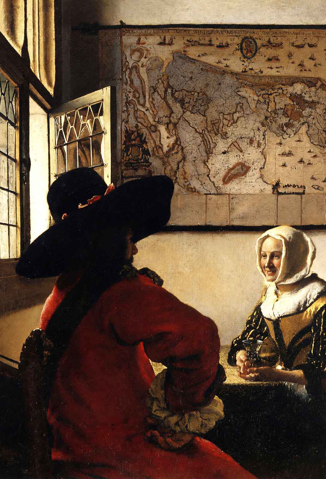Officer and Laughing Girl 1657 by Johannes Vermeer Fine Art Print (6 Sizes)
