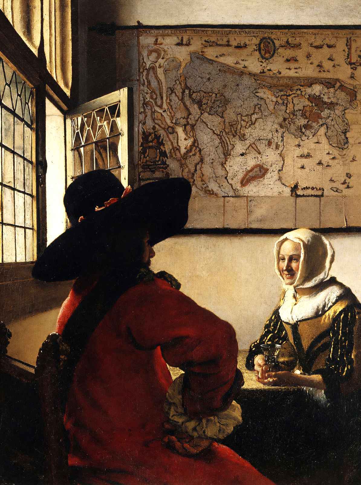 Officer and Laughing Girl 1657 by Johannes Vermeer Fine Art Print (6 Sizes)