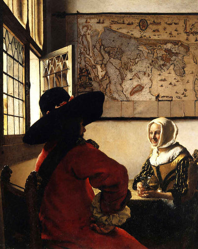 Officer and Laughing Girl fine art print by Johannes Vermeer (1657)