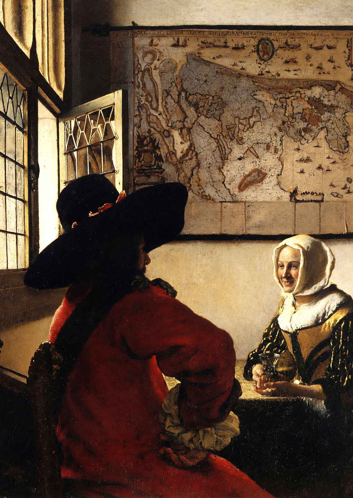 Officer and Laughing Girl 1657 by Johannes Vermeer Fine Art Print (6 Sizes)