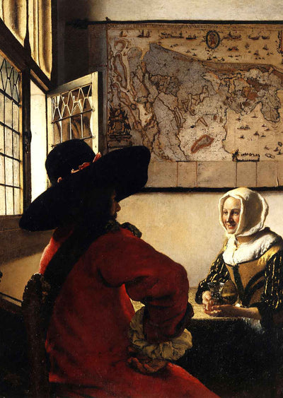 Officer and Laughing Girl 1657 by Johannes Vermeer Fine Art Print (6 Sizes)