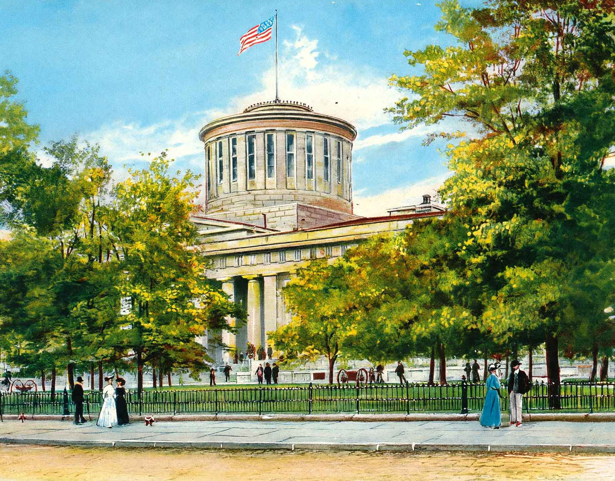 Ohio State Capitol Columbus in 1906 Vintage Print (7 Sizes) - Shipped Flat