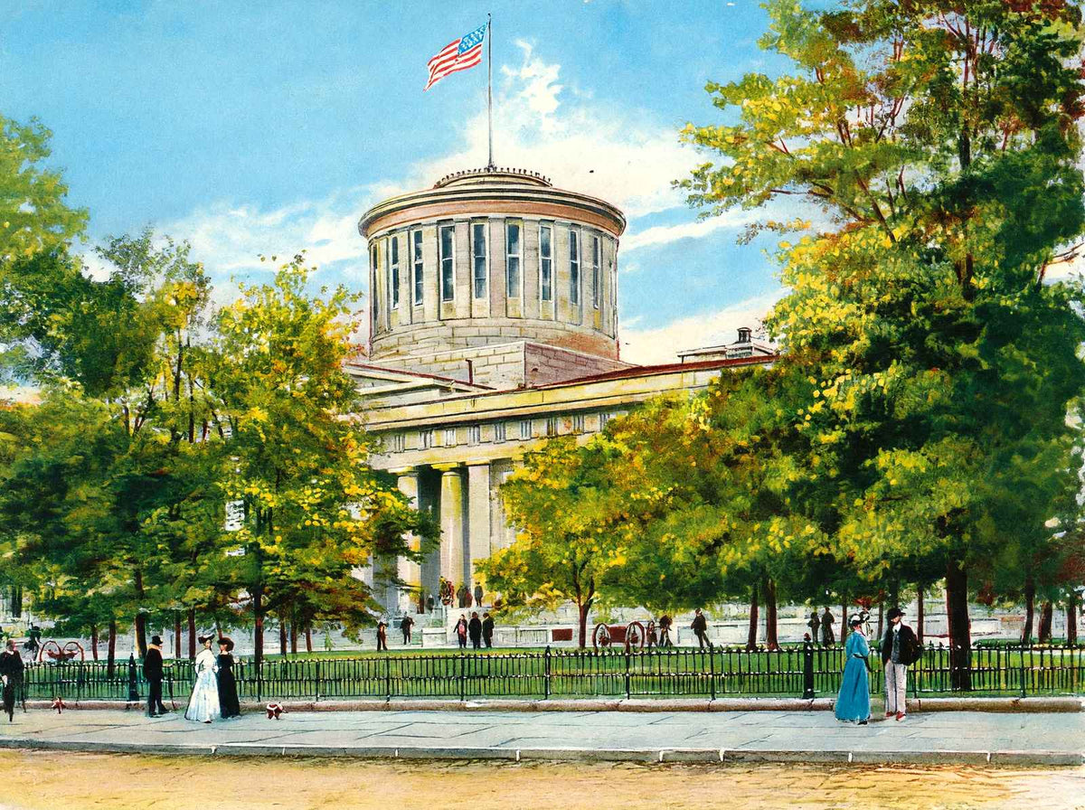 Ohio State Capitol Columbus in 1906 Vintage Print (7 Sizes) - Shipped Flat