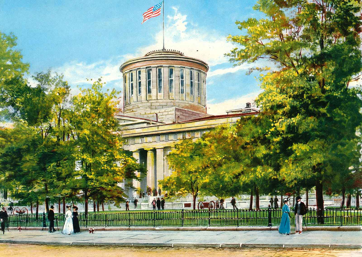 Ohio State Capitol Columbus in 1906 Vintage Print (7 Sizes) - Shipped Flat