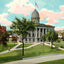 Old State House Springfield Illinois in 1907 Vintage Print (7 Sizes) - Restored