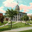 Old State House Springfield Illinois in 1907 Vintage Print (7 Sizes) - Restored