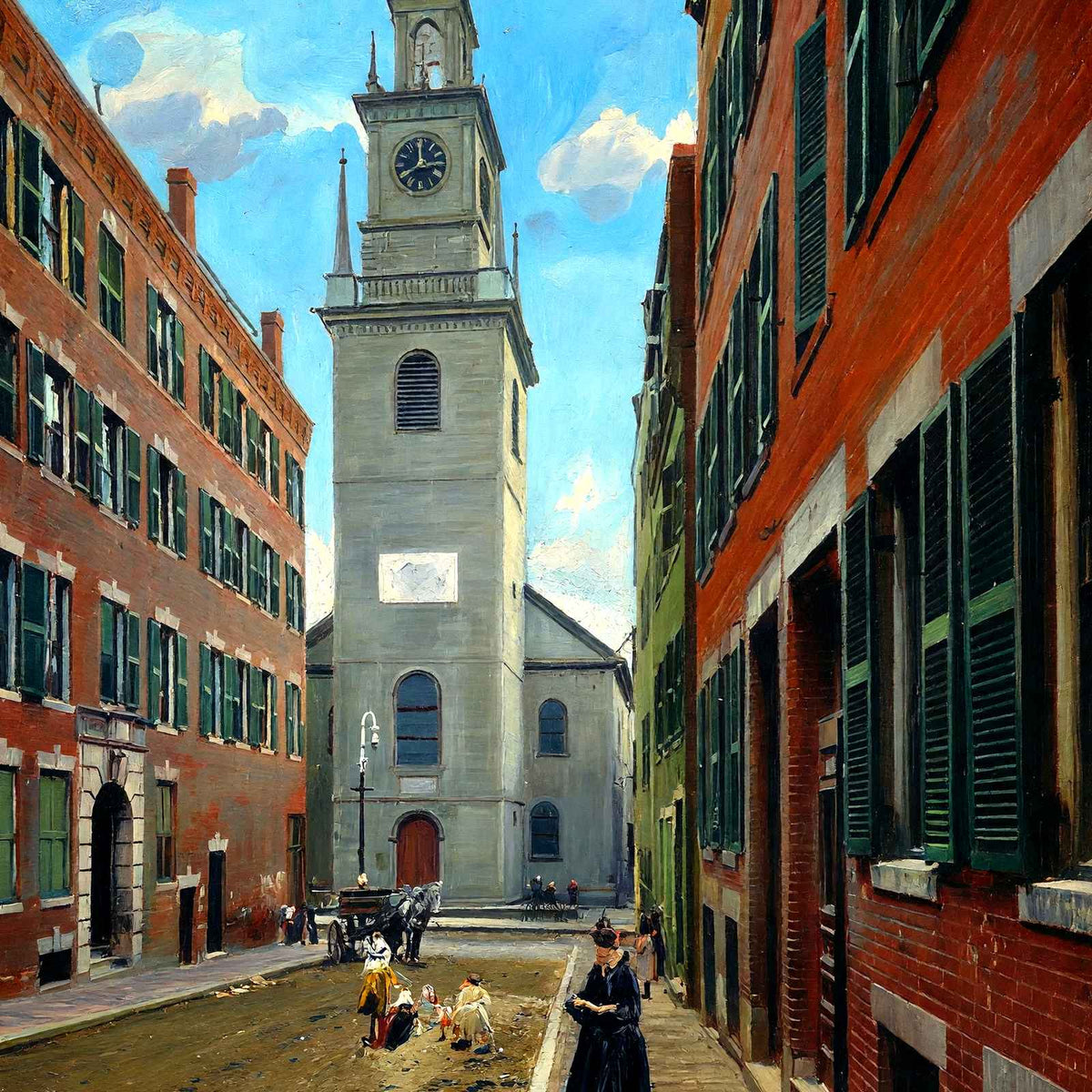 Old North Church, Boston, Massachusetts in 1903 Art Print (7 Sizes) - Enhanced