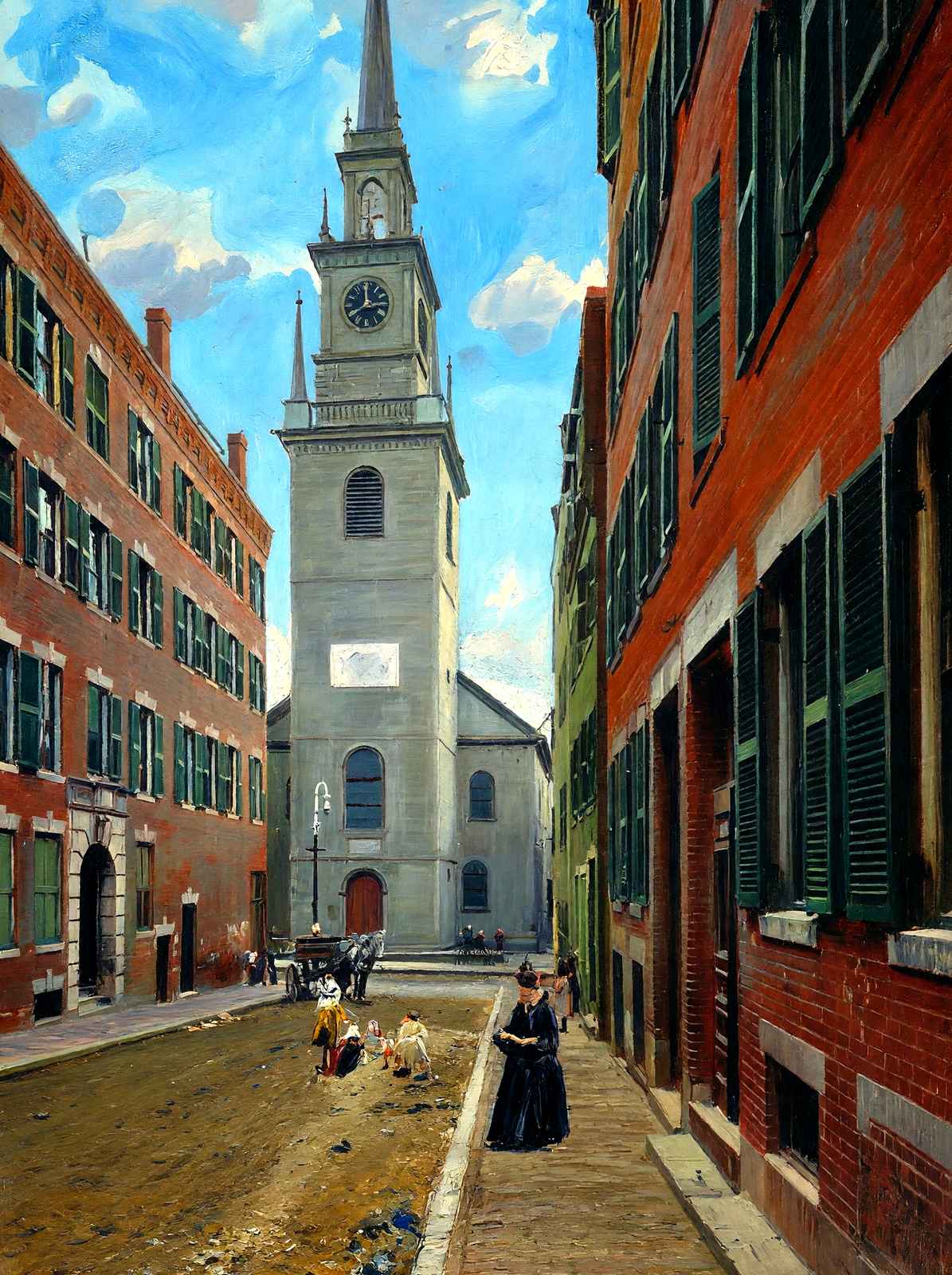 Old North Church, Boston, Massachusetts in 1903 Art Print (7 Sizes) - Enhanced