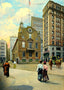 Old State House, Boston, Massachusetts in 1903 Painting Print (7 Sizes)