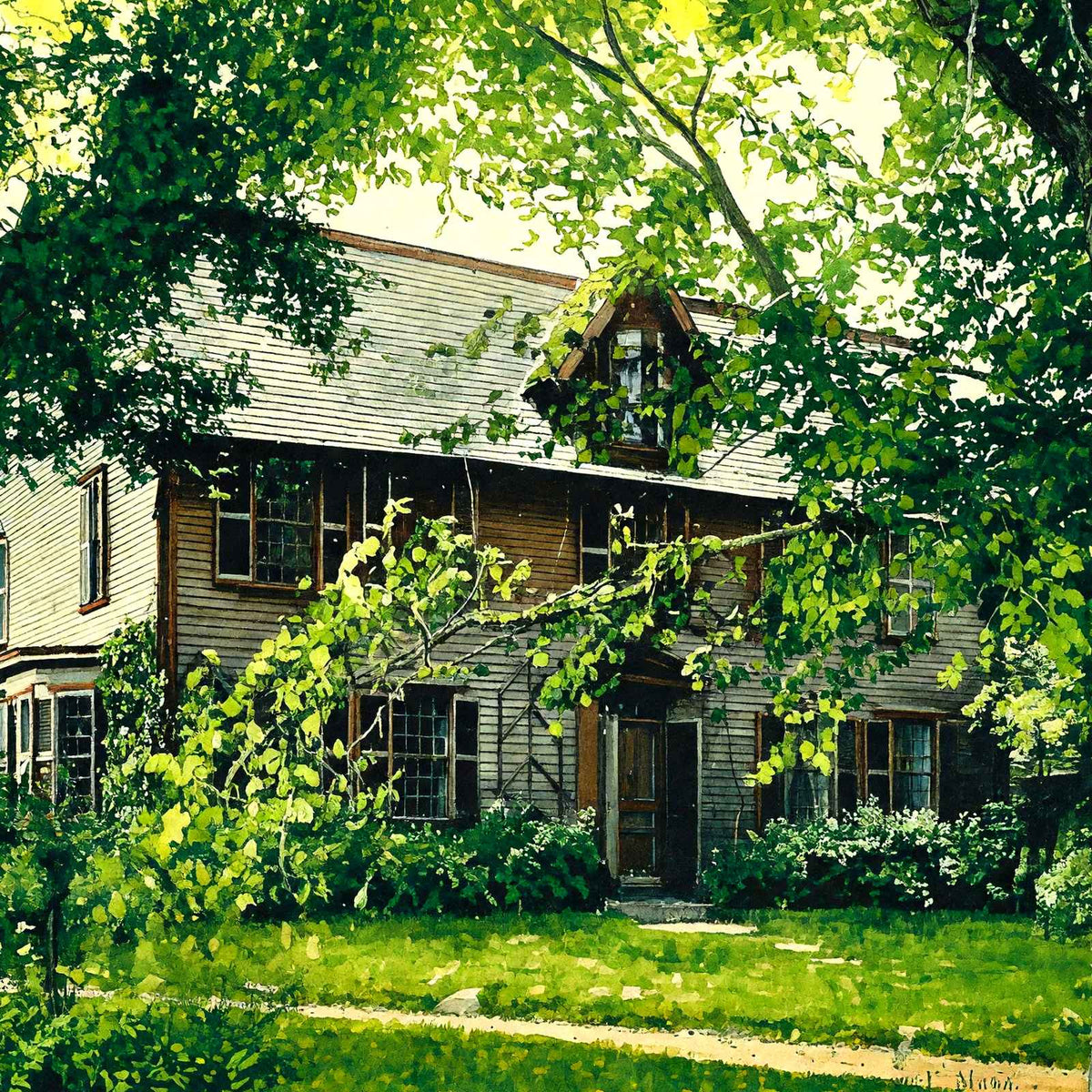 The Old Manse, Concord, Massachusetts in 1905 Art Print (7 Sizes) - Reproduction