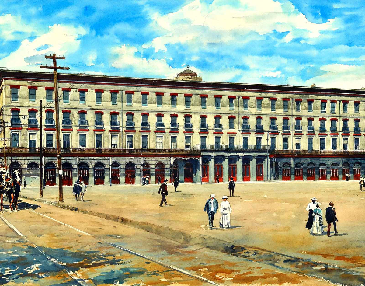 Old St Louis Hotel New Orleans in 1907 Art Print (7 Sizes) - High Quality