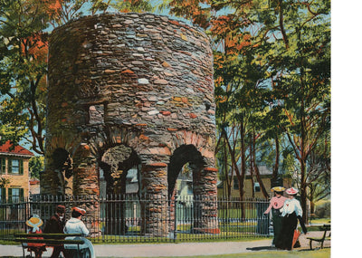 Old Stone Mill Newport RI in 1905 Vintage Print (6 Sizes)