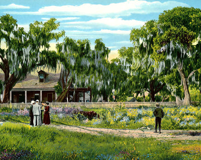 Old US Garrison in Tampa in 1905 vintage print