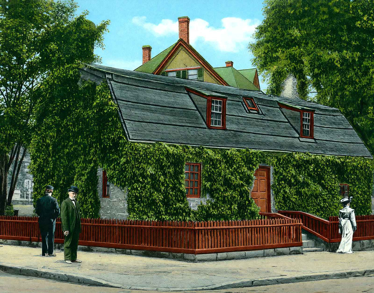 Old Huguenot House New London in 1905 Vintage Print (7 Sizes) - Premium Print