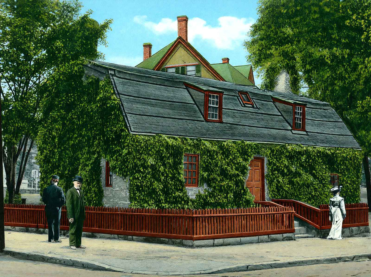 Old Huguenot House New London in 1905 Vintage Print (7 Sizes) - Premium Print