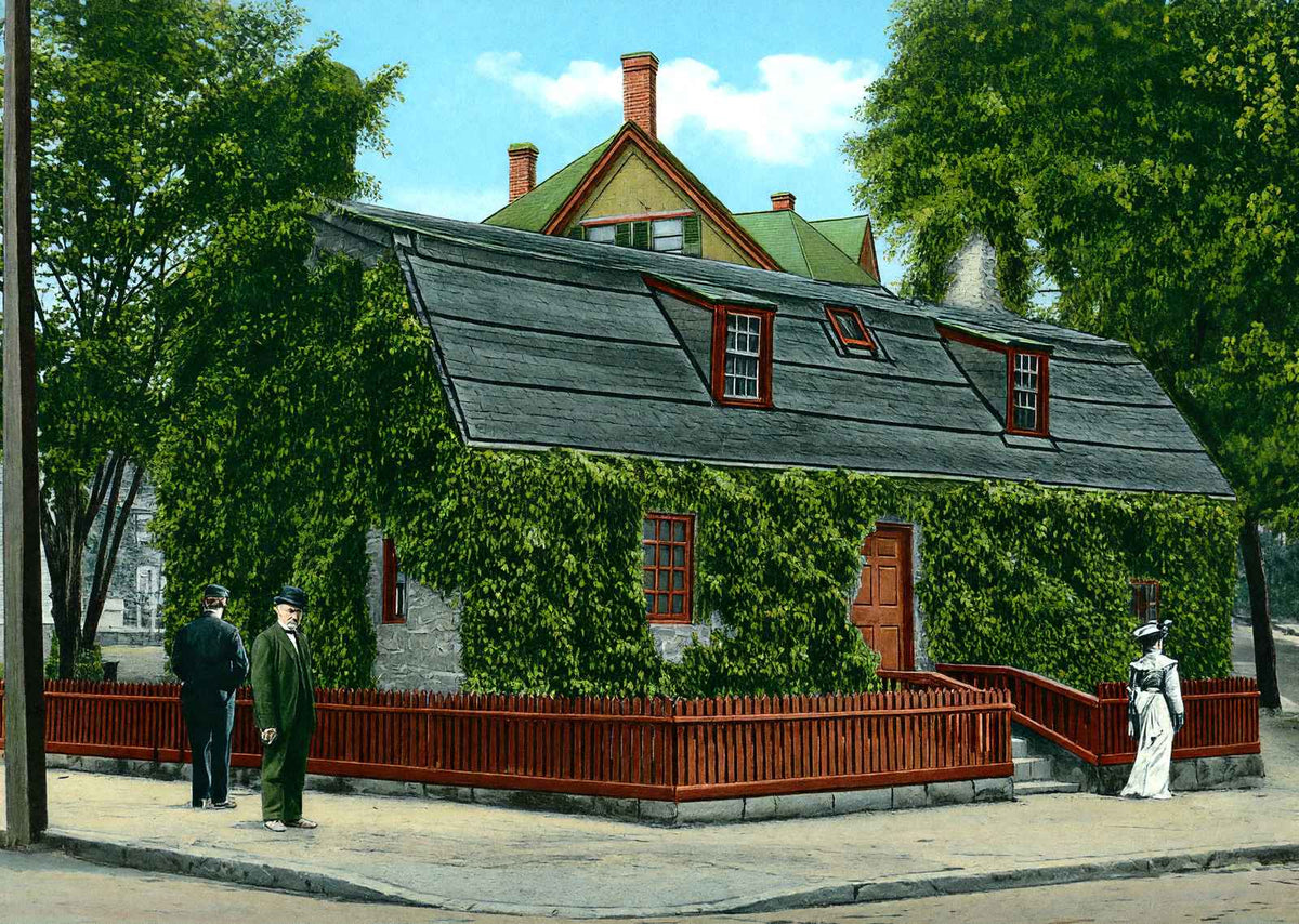 Old Huguenot House New London in 1905 Vintage Print (7 Sizes) - Premium Print
