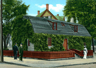 Old Huguenot House New London in 1905 Vintage Print (7 Sizes) - Premium Print