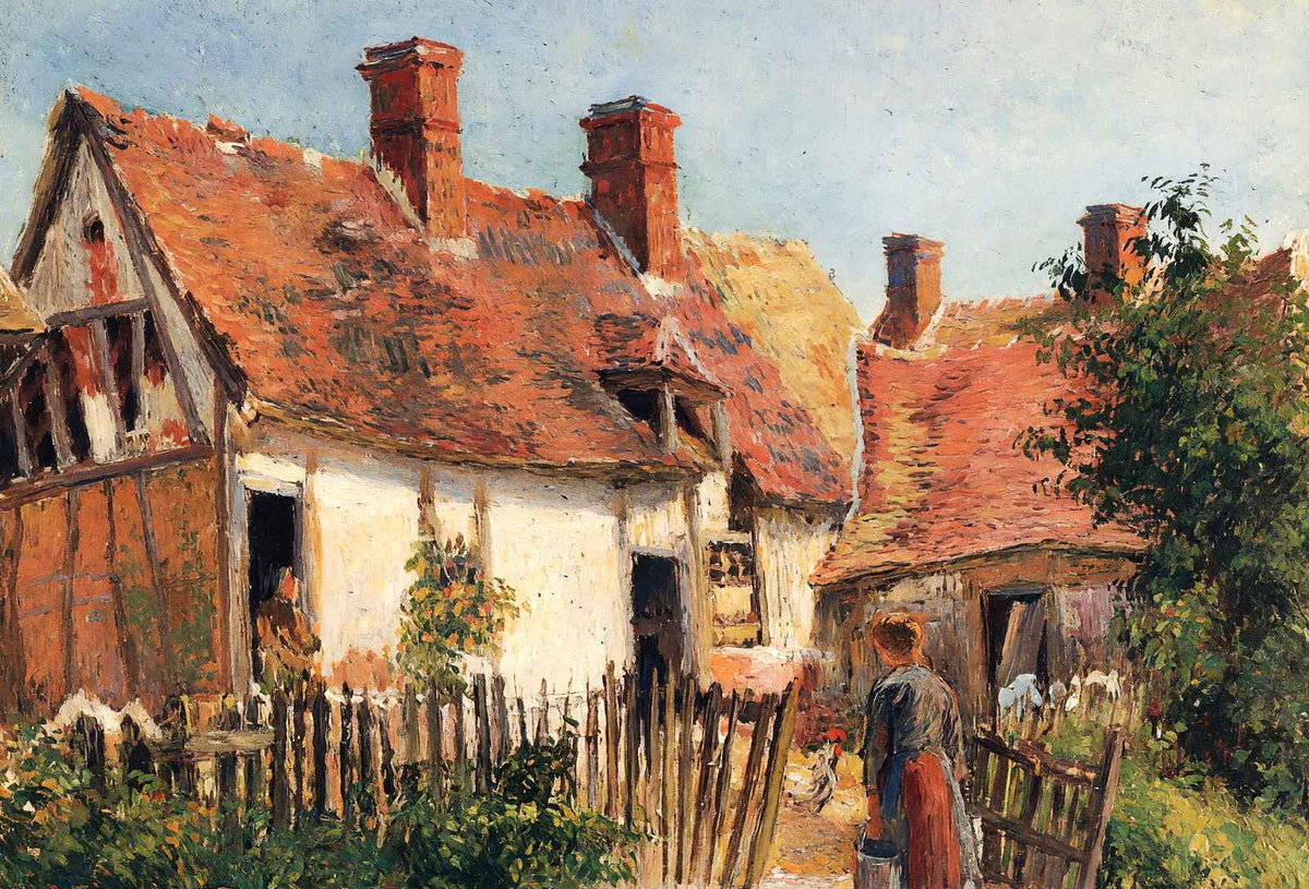 Old Houses at Eragny 1884 Painting by Camille Pissarro Art Print (6 Sizes)