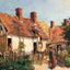 Old Houses at Eragny fine art print by Camille Pissarro (1884)