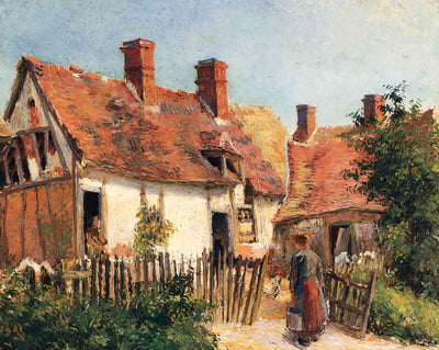 Old Houses at Eragny fine art print by Camille Pissarro (1884)