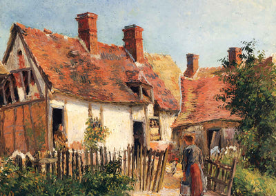 Old Houses at Eragny 1884 Painting by Camille Pissarro Art Print (6 Sizes)