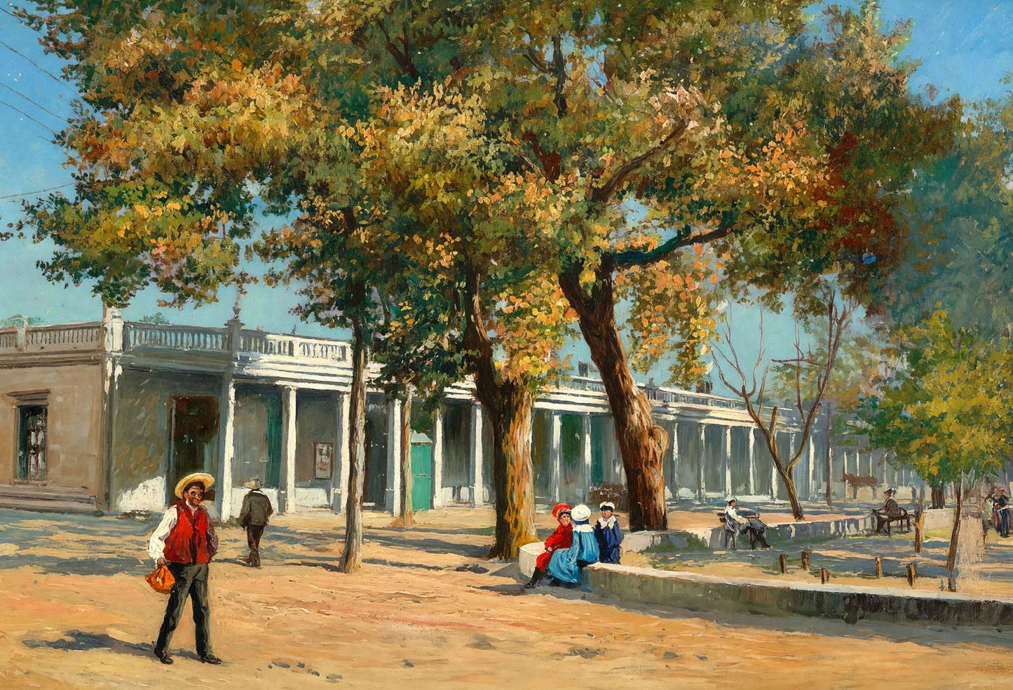 Old Palace Santa Fe NM in 1906 Art Print (6 Sizes)