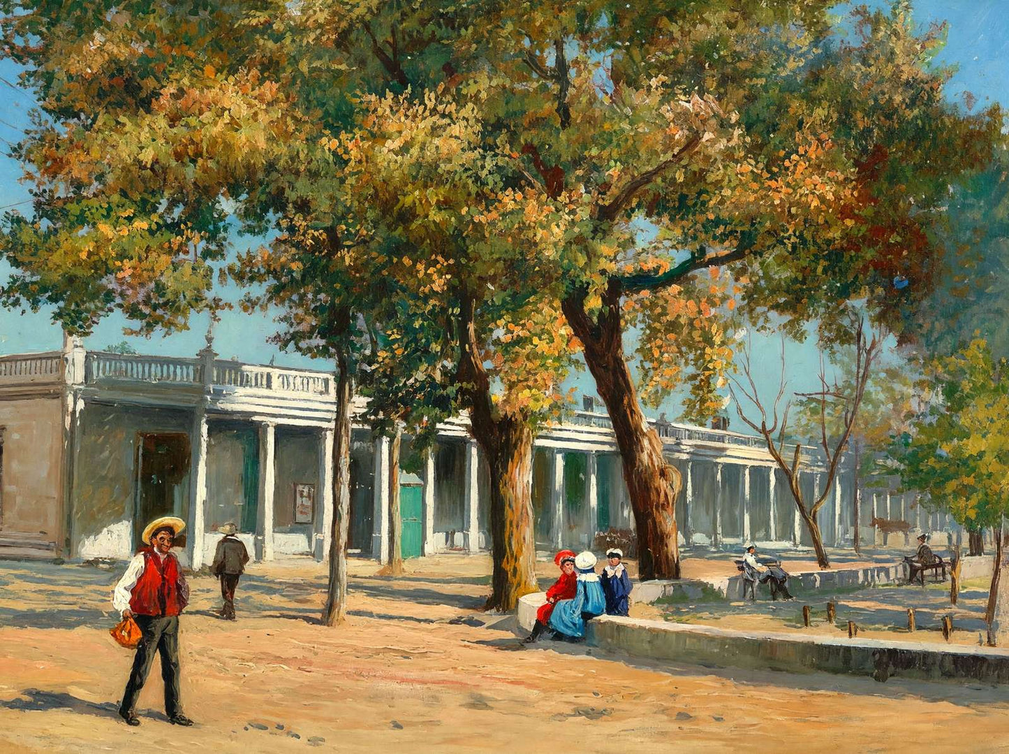Old Palace Santa Fe NM in 1906 Art Print (6 Sizes)