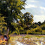 Old Woman with Ducks at Art Print Montfoucault by Camille Pissarro (6 Sizes)