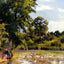 Old Woman with Ducks at Art Print Montfoucault by Camille Pissarro (6 Sizes)