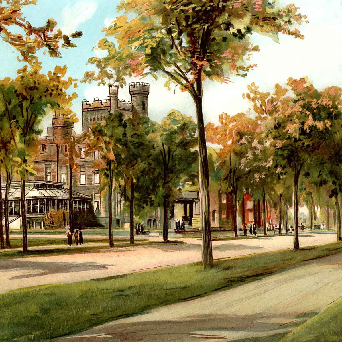 On Lake Shore Drive Chicago Vintage Print (7 Sizes) - Restored