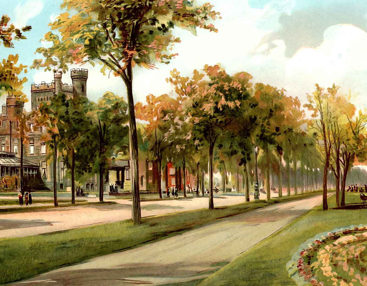 On Lake Shore Drive Chicago Vintage Print (7 Sizes) - Restored