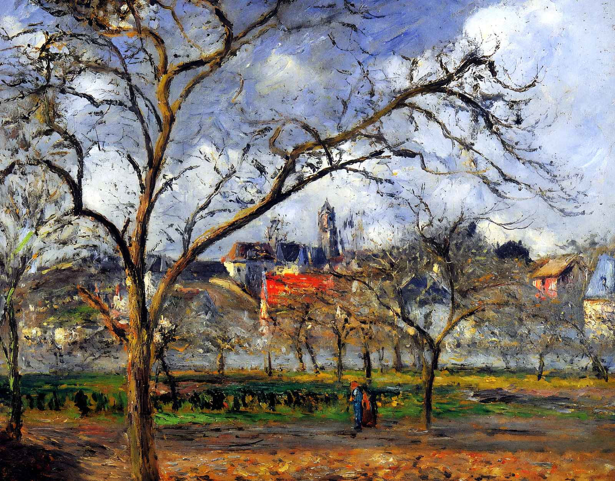 On Orchard in Pontoise in Winter Art Print 1877 by Camille Pissarro (6 Sizes)