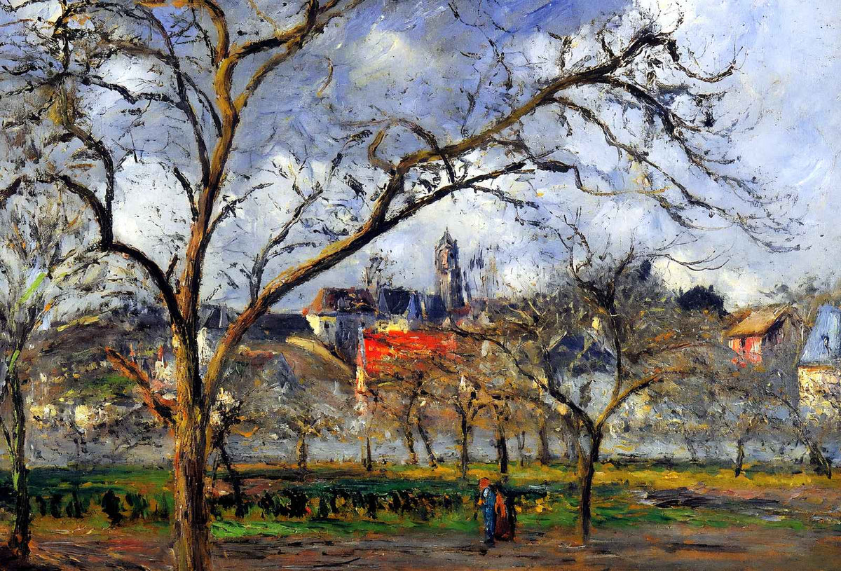 On Orchard in Pontoise in Winter Art Print 1877 by Camille Pissarro (6 Sizes)