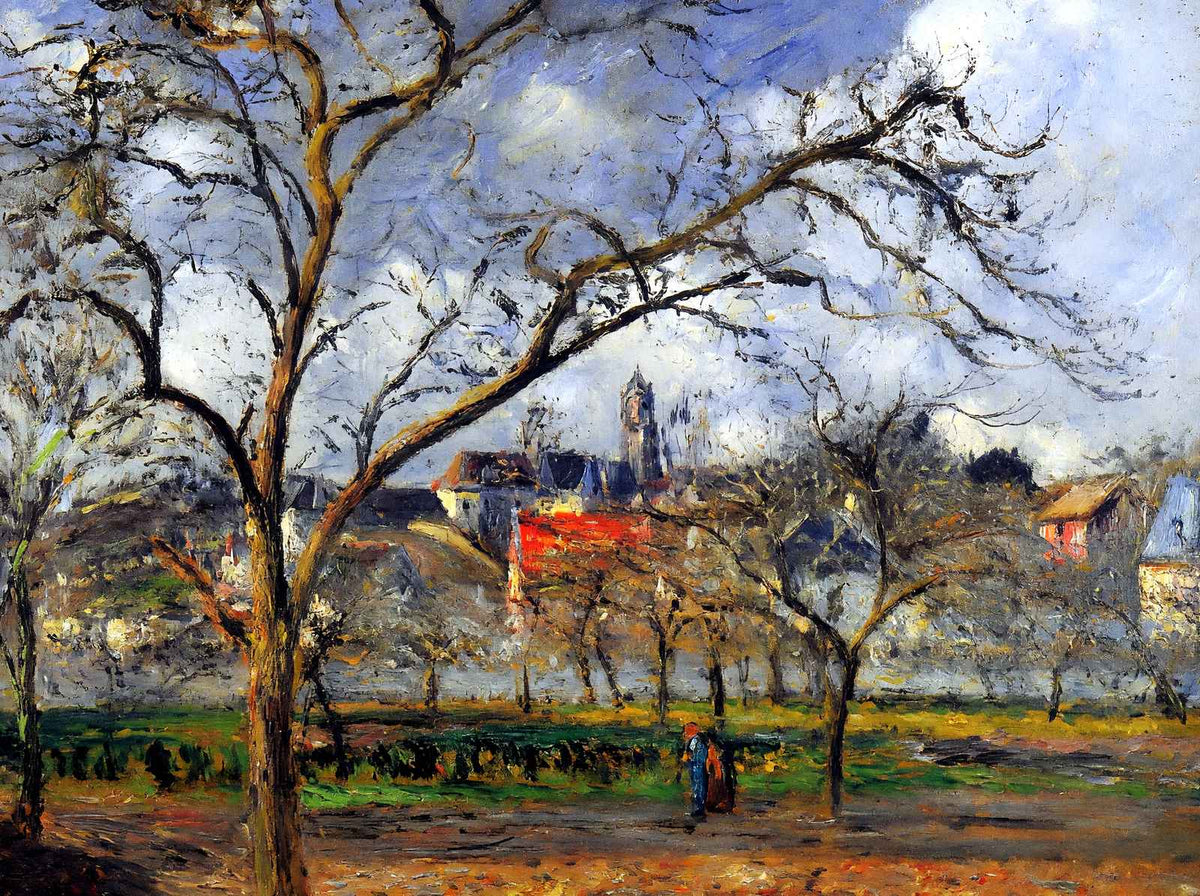 On Orchard in Pontoise in Winter Art Print 1877 by Camille Pissarro (6 Sizes)