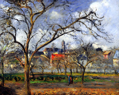 On Orchard in Pontoise in Winter fine art print by Camille Pissarro (1877)