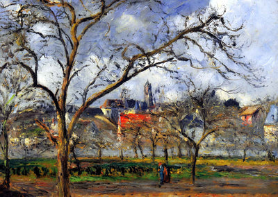 On Orchard in Pontoise in Winter Art Print 1877 by Camille Pissarro (6 Sizes)
