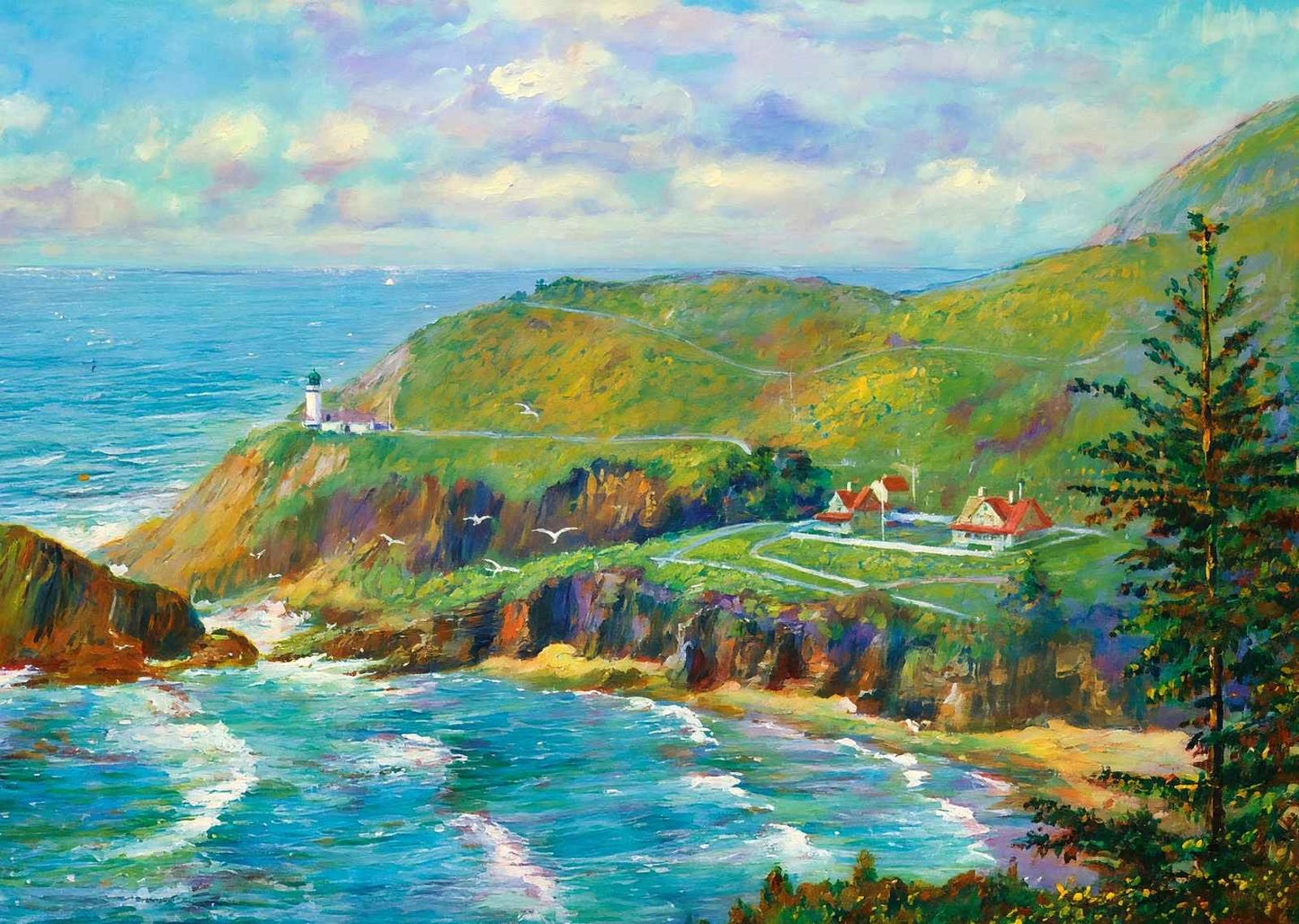 On the Oregon Coast in 1908 Art Print (7 Sizes) - Reproduction
