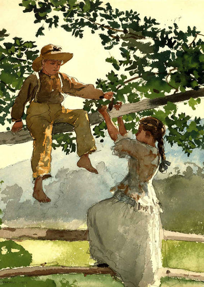 On the Fence Fine Art Print 1878 by Winslow Homer (6 Sizes) High Quality
