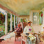On the Verandah (Ironbound Island, Maine) 1922 by Sargent Art Print (6 Sizes)
