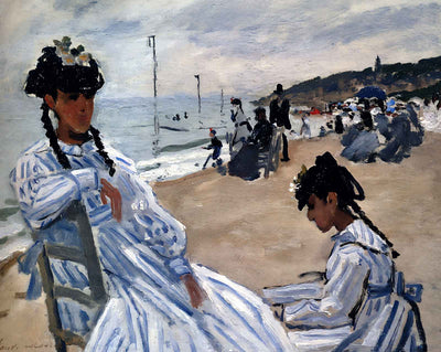 On The Beach at Trouville art print by Claude Monet (1870)