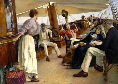 On the Yacht Namouna Painting by Julius LeBlanc Stewart Fine Art Print (6 Sizes)