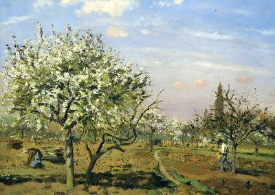 Orchard in Blossom, Louveciennes 1872 by Camille Pissarro Art Print (6 Sizes)
